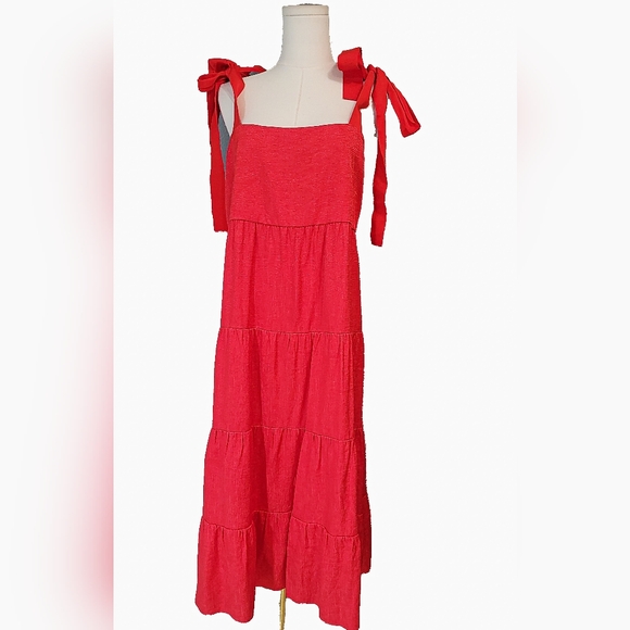 ALICE& + OLIVIA Cynthia Tie Shoulder Midi Dress - Picture 4 of 12